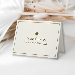 Ivory Gold Palm Grandpa Wedding Day Card