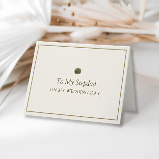 Ivory Gold Palm Stepdad Wedding Day Card