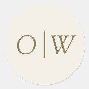 Ivory & Gold Palm Wedding Envelope Seal Stickers