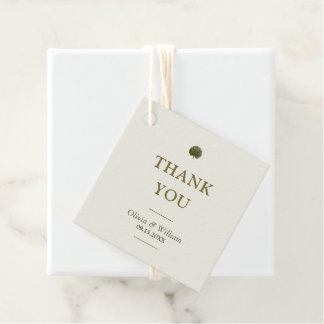 Ivory & Gold Palm Wedding Favour Tags