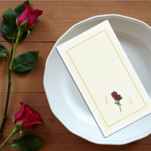 Ivory Gold Rose Wedding Napkins