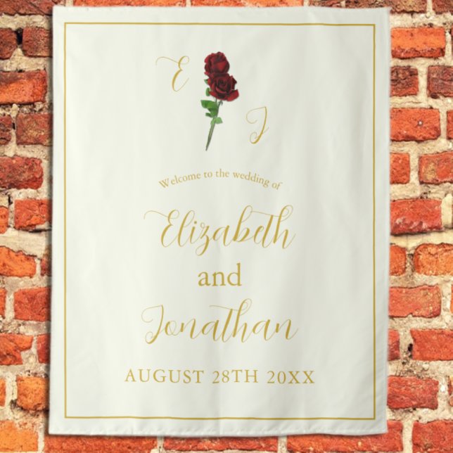 Ivory Gold Rose Wedding Tapestry (Creator Uploaded)