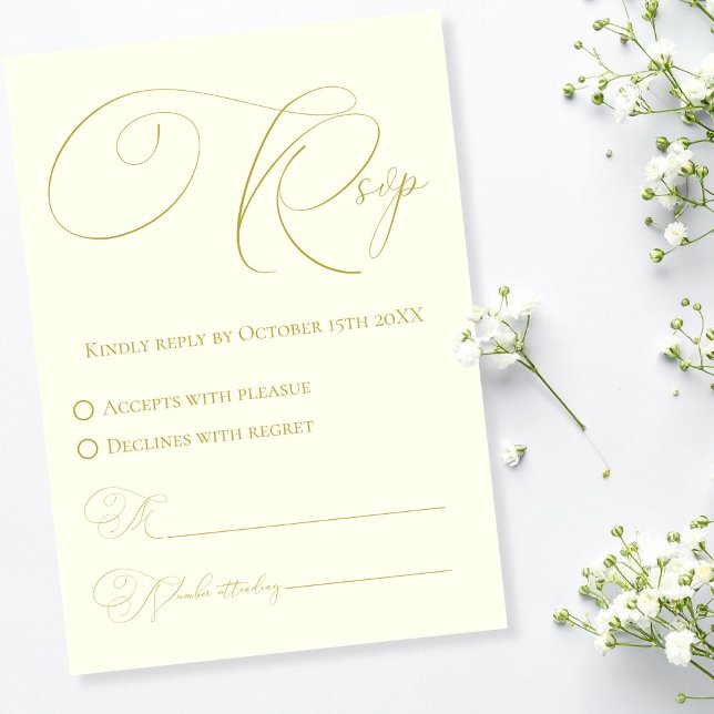 Ivory & Gold RSVP Response Card (Ivory & Gold RSVP Response Card)