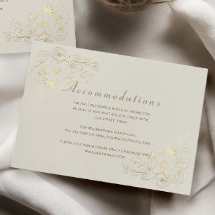 Ivory Gold Wedding Hotel Info Card