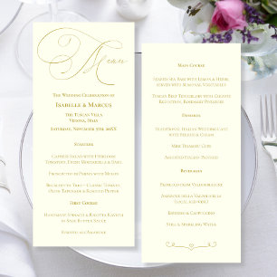 Ivory & Gold Wedding Menu