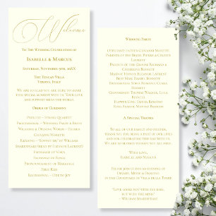 Ivory & Gold Wedding Program Programme