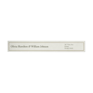 Ivory Gold Wedding Wraparound Return Address Label