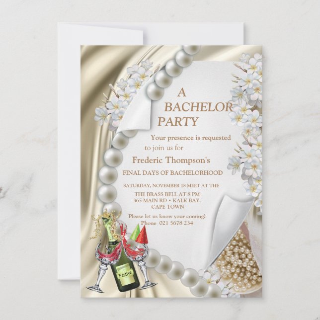 Ivory,Green,Blue,Gold Silk &  Bachelor Party (Front)