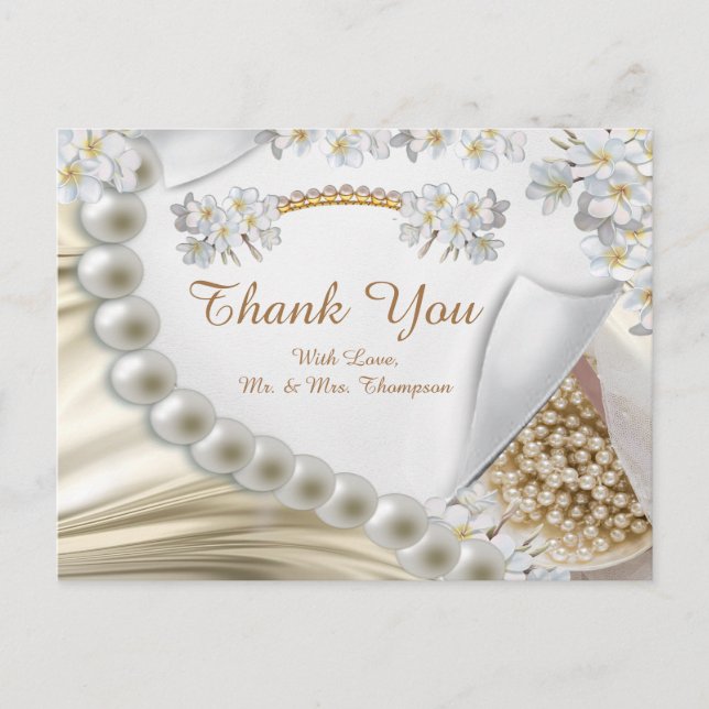 Ivory,Green,Blue,Gold Silk & Pearl Tank Y Postcard (Front)