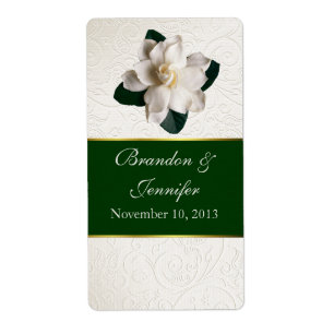 Ivory & Green Gardenia Mini Wine Labels