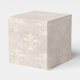 Ivory Grunge Damask Favour Box