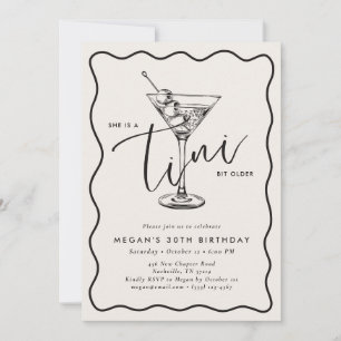Ivory Hand Drawn A Tini Bit Older 30’s Birthday  Invitation