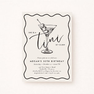 Ivory Hand Drawn A Tini Bit Older 30’s Birthday  Invitation