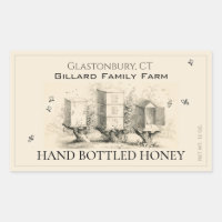 Ivory Honey Label (Three Beehives)