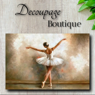 Ivory Impressionist Dancing Ballerina Decoupage Tissue Paper