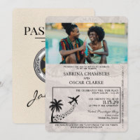 Ivory Jamaica Passport Wedding Invitation