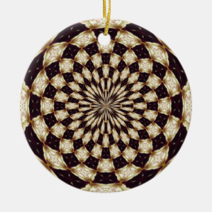 Ivory Kaleidoscope Flower Mandala Decor Ceramic Tree Decoration