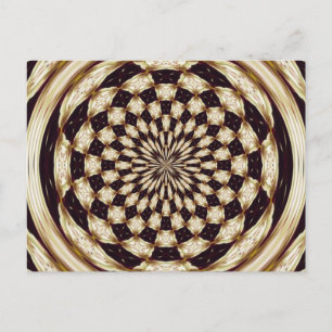 Ivory Kaleidoscope Flower Mandala Decor Postcard