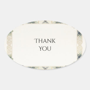 Ivory Lace Ornamental Thank You Sticker