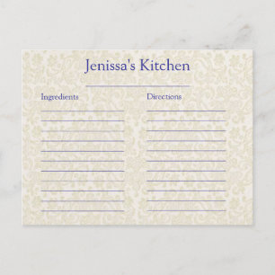 Ivory Lace Recipe Card Insert