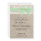 Ivory Lace Rustic Burlap Wedding Invitation- Mint