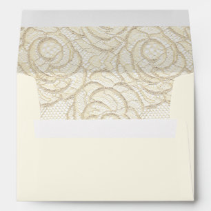 Ivory Lace Wedding Envelope – Slate Blue