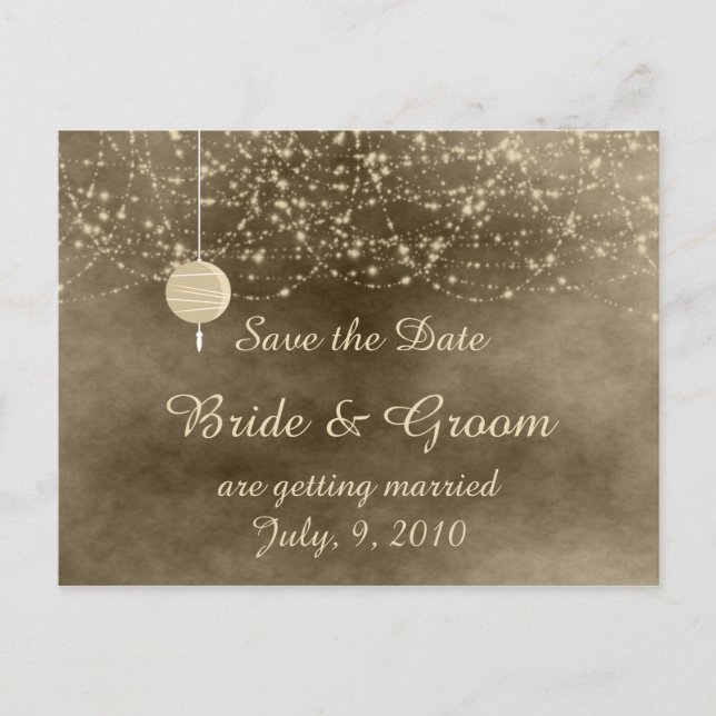 Ivory Lanterns Save the Date Postcard (Front)