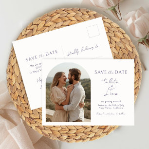Ivory   Lavender Boho Script Wedding  Postcard