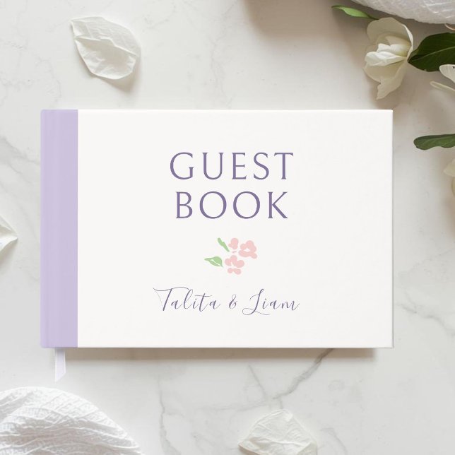 Ivory & Lavender |  Floral Wedding  Guest Book (Creator Uploaded)