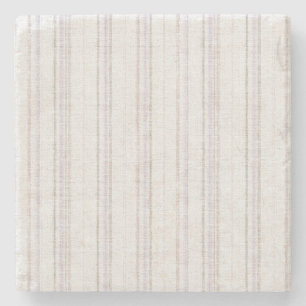 Ivory Lavender Stripes  Stone Coaster