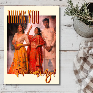 Ivory Light Diwali Festival Family Photo Thank You Card
