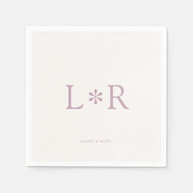 Ivory & Lilac | Stylish Modern  Napkin (Front)