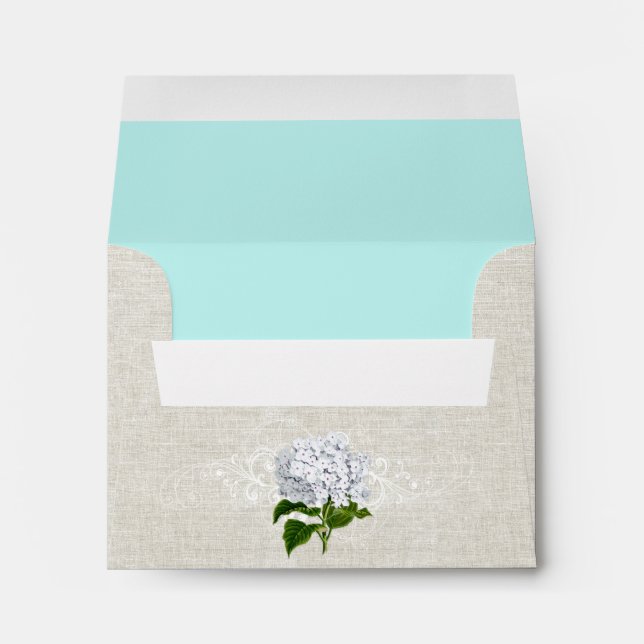 Ivory Linen Look Wedding RSVP Envelope (Back (Bottom))