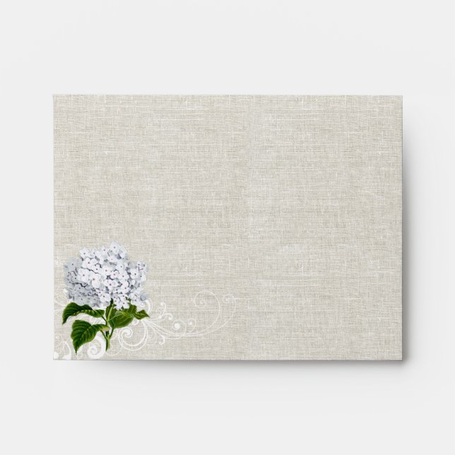 Ivory Linen Look Wedding Thank You Envelope (Front)