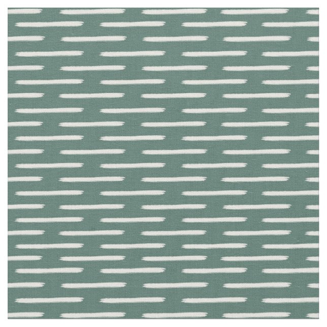 Ivory Lines on Dark Gray Turquoise Fabric (Close Up)