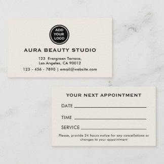 Ivory Logo Contact Business Appointment Card