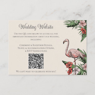 Ivory Luau Wedding Details QR Card