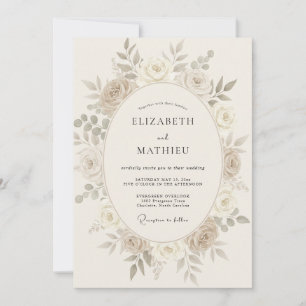 Ivory Luminous Classic Wedding Invitation