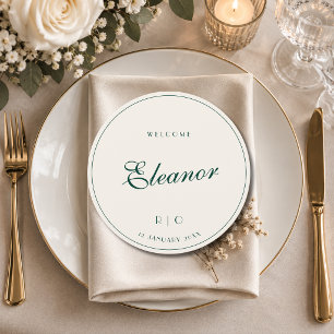 Ivory Luxury Wedding Guest Place & Menu Card