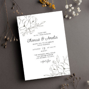 Ivory Magnolia Elegant Floral Wedding Invitation