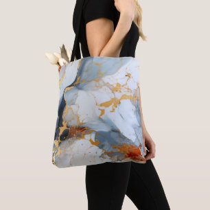 Ivory Marble with Gold & Rust Veins Tote Bag