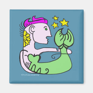 Ivory Mermaid with Pink Hair Magnet