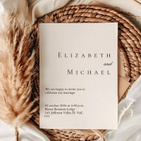 Ivory Minimalist Boho Elegant Script Wedding w/ QR