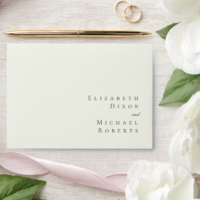 Ivory Minimalist Boho Script Wedding Invitation Envelope (Wedding)