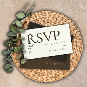 Ivory Minimalist Boho Wedding RSVP Response Card