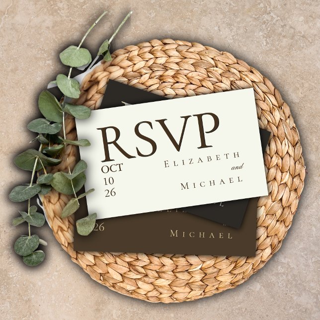 Ivory Minimalist Boho Wedding RSVP Response Card (Creator Uploaded)