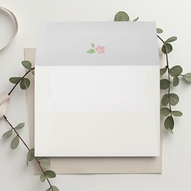 Ivory | Minimalist Floral Wedding Envelope (Creator Uploaded)