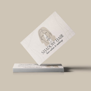 Ivory Minimalist Makeup Woman Face Hair Business Card