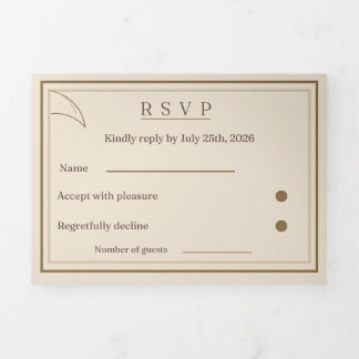 Ivory Minimalist Wedding RSVP Card | Matching Wedd