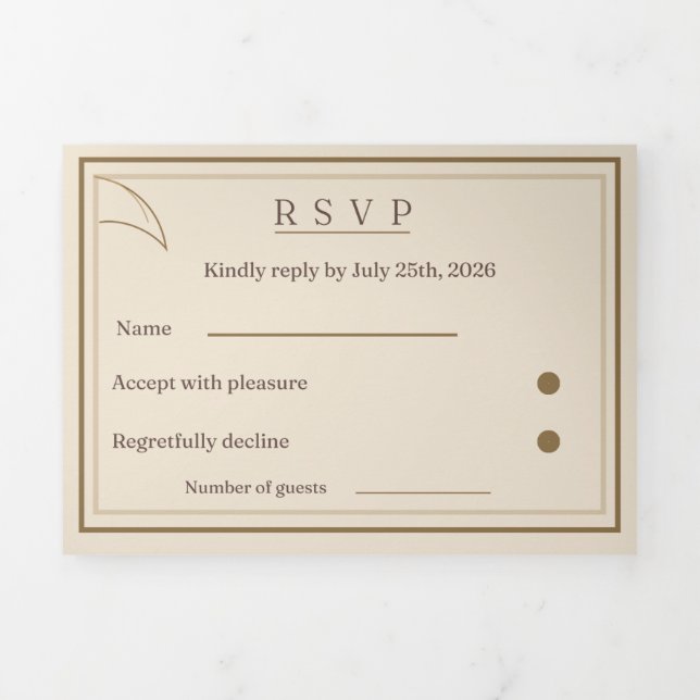 Ivory Minimalist Wedding RSVP Card | Matching Wedd (Cover)